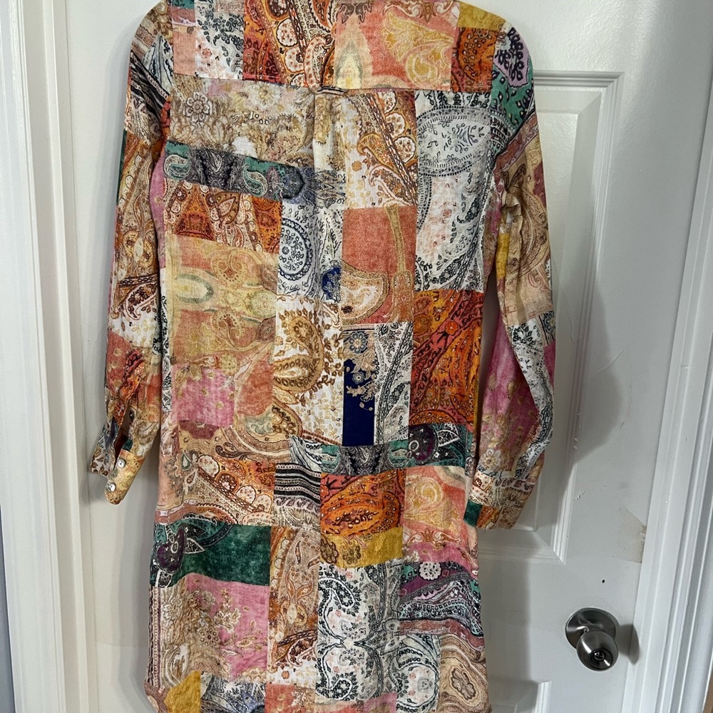 Magaschoni Multicolor Patchwork Long Sleeve Dress - image 2